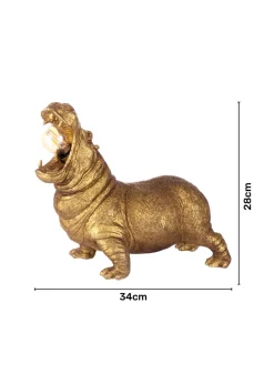 BHS Bernard Hippo Table Lamp Gold (28cm x 34cm)