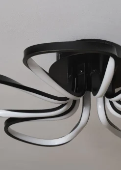 BHS Black Alvar 5 Petals LED Flush Light