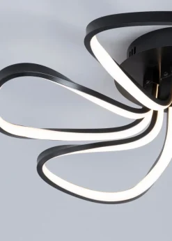 BHS Black Alvar 5 Petals LED Flush Light