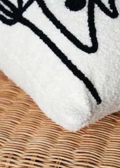 BHS Black/White Christmas Tree Boucle Cushion