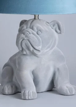 BHS Boris Bulldog Table Lamp Grey & Blue (43cm x 32cm)