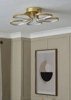 BHS Brass Alvar 5 Petals LED Flush Light