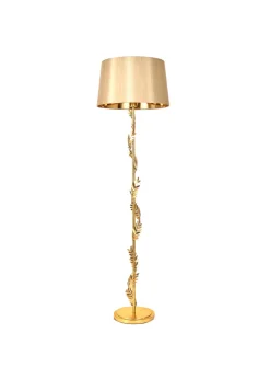 BHS Brookby Palm Floor Lamp Brass (162cm x 46cm)