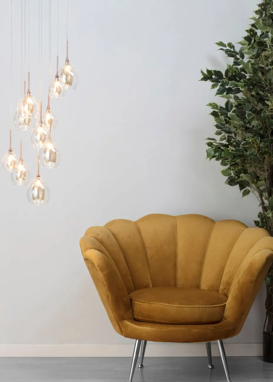 BHS Carmella 10 Light Cluster Copper (Adjustable 80-115cm x 35cm)