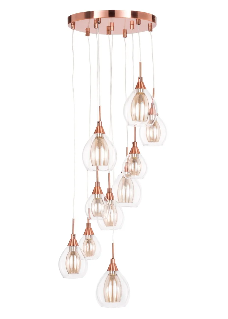 BHS Carmella 10 Light Cluster Copper (Adjustable 80-115cm x 35cm)