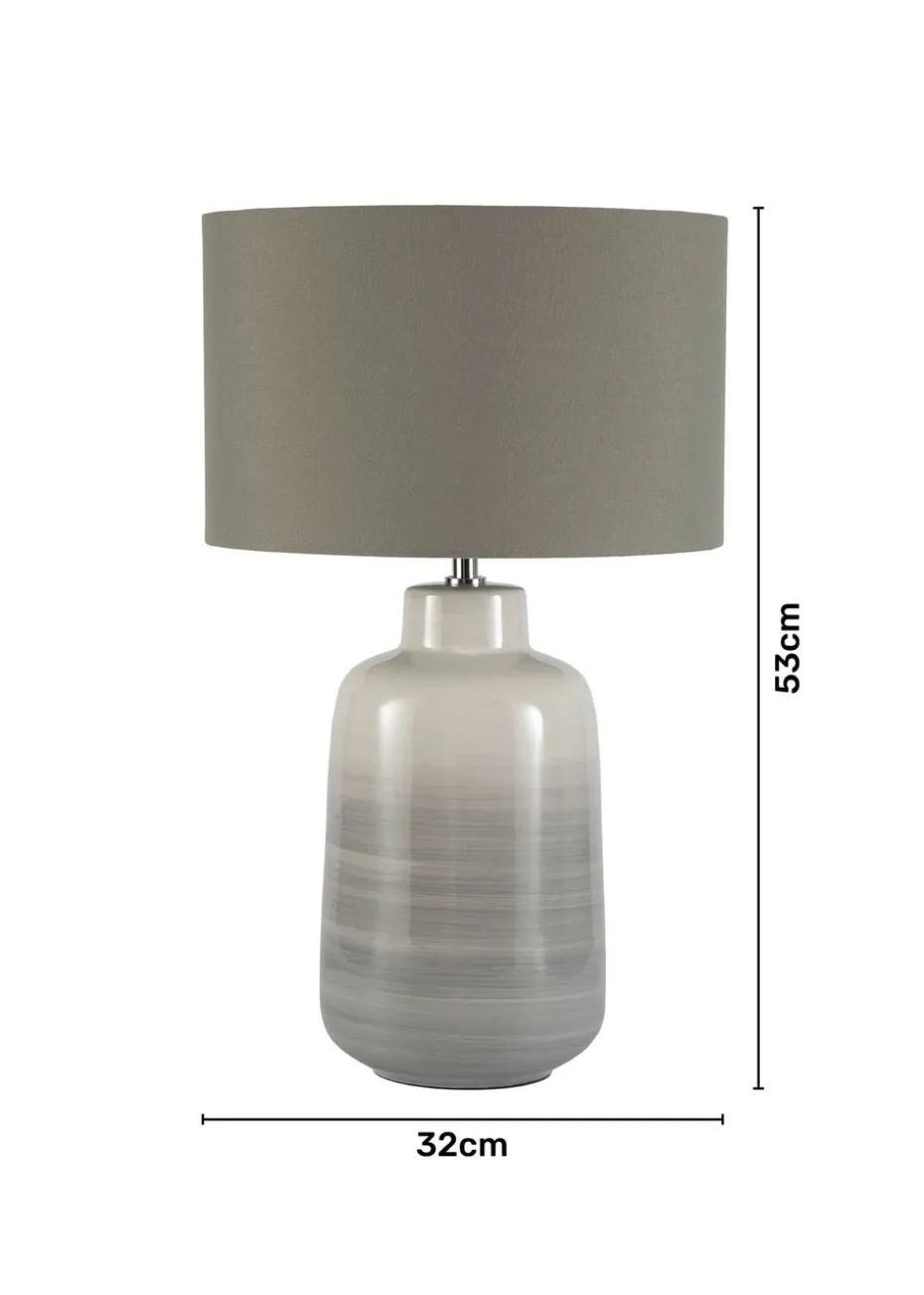 BHS Cherry Ombre Ceramic Table Lamp Grey (53cm x 32cm)