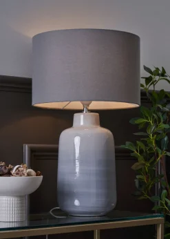 BHS Cherry Ombre Ceramic Table Lamp Grey (53cm x 32cm)