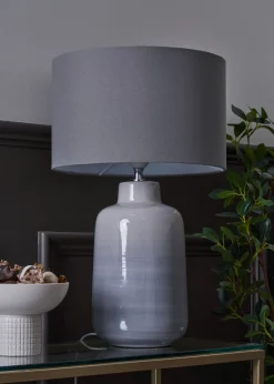 BHS Cherry Ombre Ceramic Table Lamp Grey (53cm x 32cm)