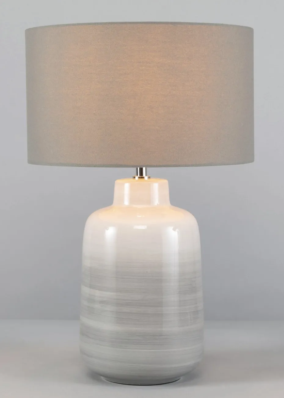 BHS Cherry Ombre Ceramic Table Lamp Grey (53cm x 32cm)