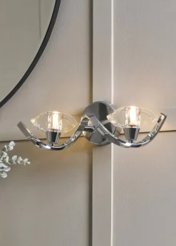 BHS Chrome Bella Twisted Wall 2 Light (12cm x 36cm)