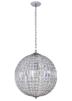 BHS Chrome Ursula Large Crystal Ball Pendant (50-160cm x 44cm)