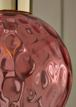 BHS Dalton Dimpled Glass Ball Easyfit Pink (22cm x 25cm)