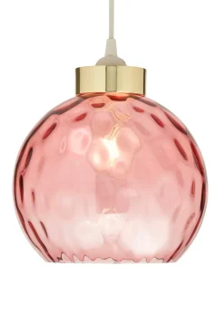 BHS Dalton Dimpled Glass Ball Easyfit Pink (22cm x 25cm)