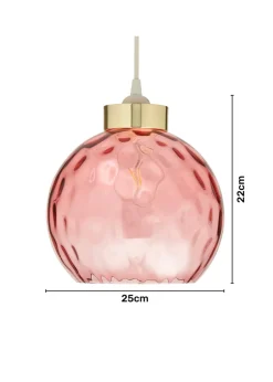 BHS Dalton Dimpled Glass Ball Easyfit Pink (22cm x 25cm)
