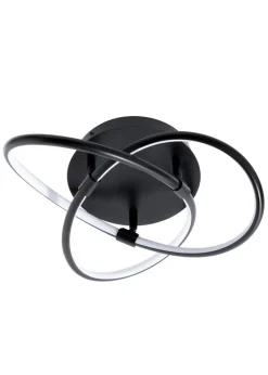 BHS Eero Knotted Shape LED Flush Ceiling Light Satin Black (15cm x 36cm)