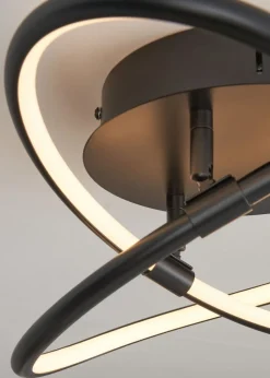 BHS Eero Knotted Shape LED Flush Ceiling Light Satin Black (15cm x 36cm)