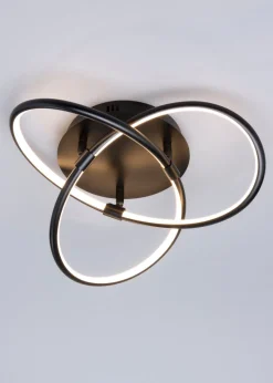 BHS Eero Knotted Shape LED Flush Ceiling Light Satin Black (15cm x 36cm)