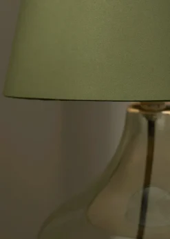 BHS Elder Glass Table Lamp Green (33cm x 24cm)