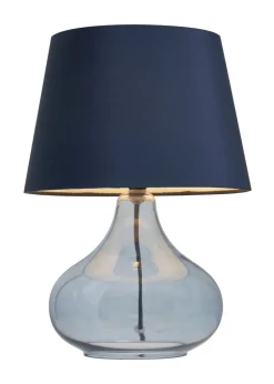 BHS Elder Glass Table Lamp Blue (33cm x 24cm)