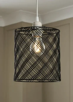 BHS Endon Wire Cylinder Easyfit Black (28cm x 18cm)