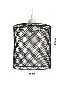 BHS Endon Wire Cylinder Easyfit Black (28cm x 18cm)