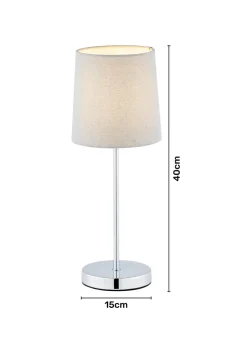 BHS Grey Touch Stick Table Lamp (40cm x 15cm x 15cm)