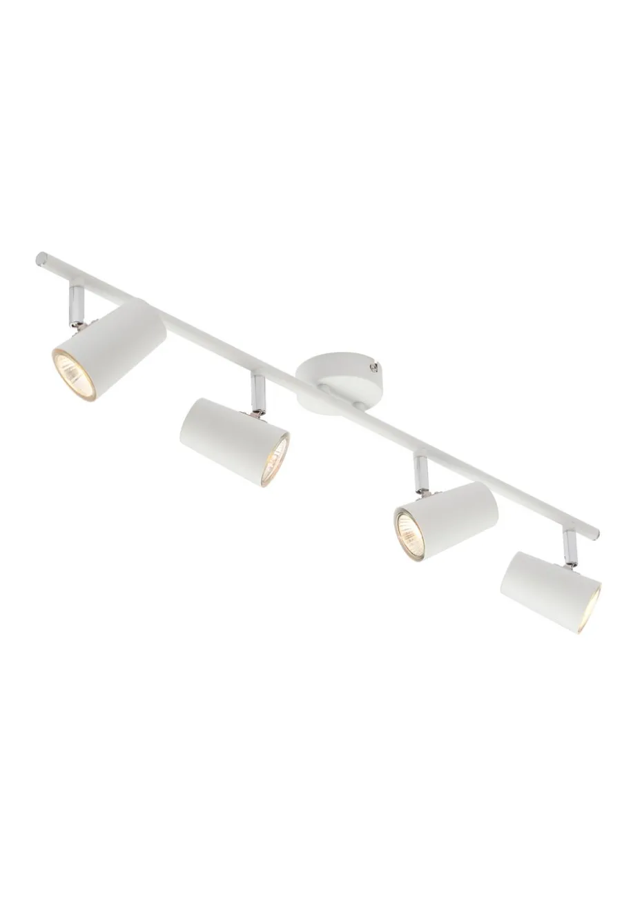 BHS Harv Adjustable 4 Spotlight Ceiling Bar White (13cm x 78cm)