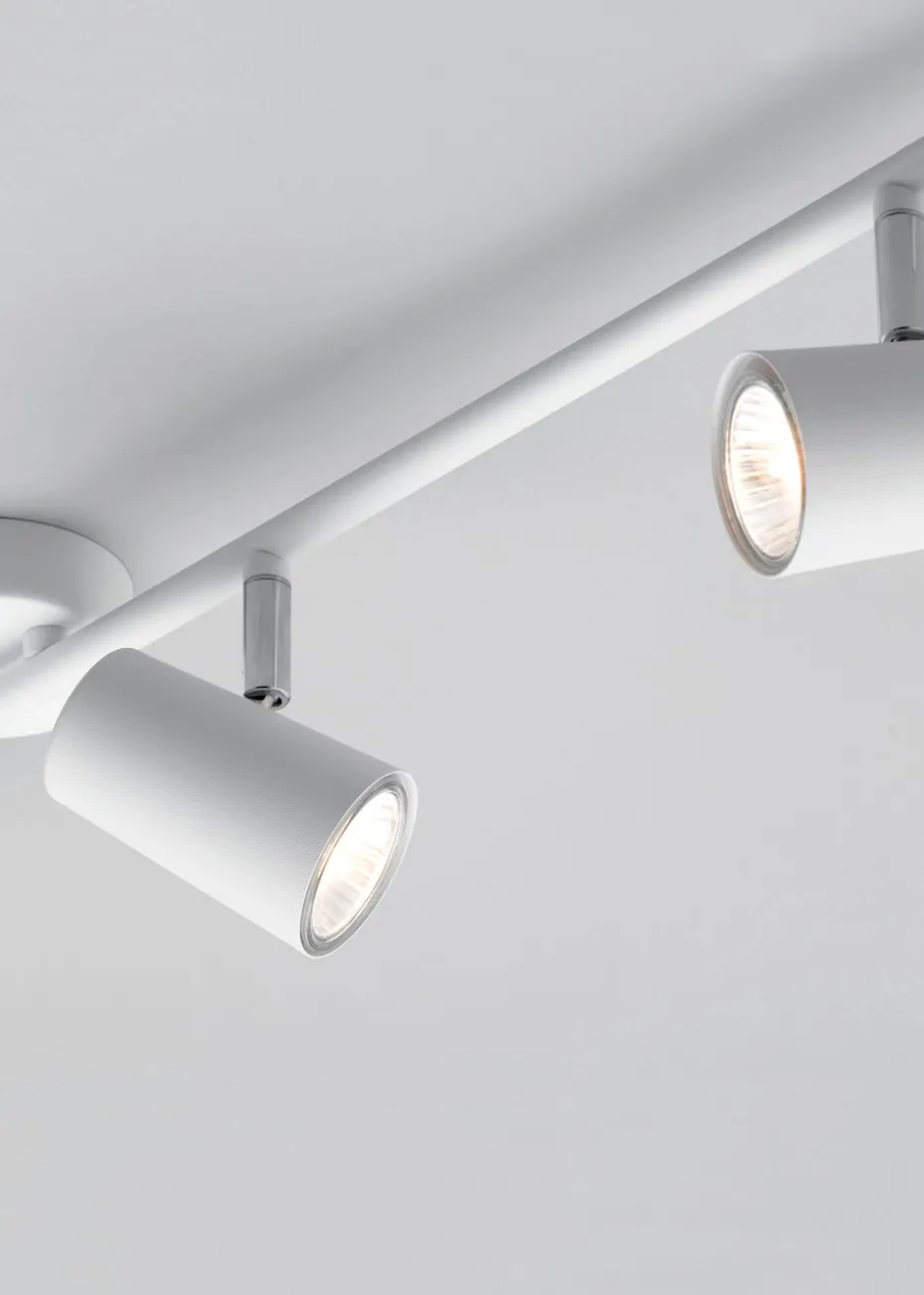 BHS Harv Adjustable 4 Spotlight Ceiling Bar White (13cm x 78cm)