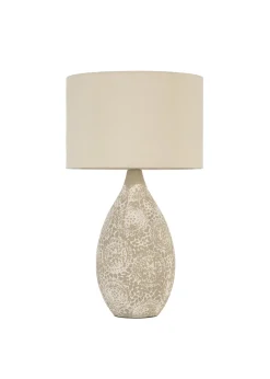 BHS Inar Textured Ceramic Table Lamp Natural (52cm x 30cm)