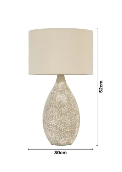 BHS Inar Textured Ceramic Table Lamp Natural (52cm x 30cm)