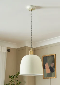 BHS Lighting Damani Ivory & Brass Ceiling 1 Light (40-130cm x 26cm)