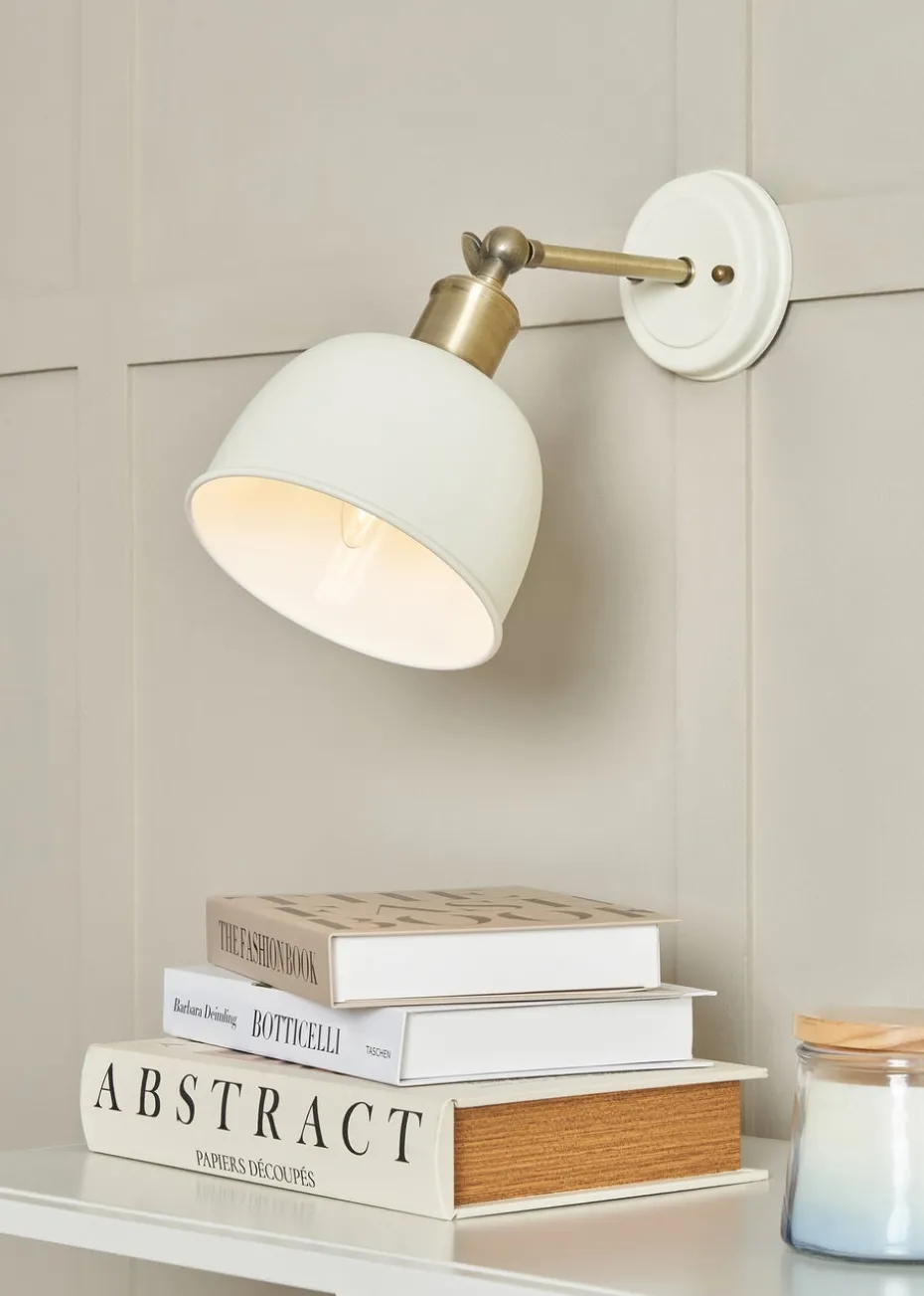 BHS Lighting Damani Ivory & Brass Wall Light (25cm x 16cm)