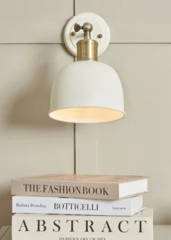 BHS Lighting Damani Ivory & Brass Wall Light (25cm x 16cm)