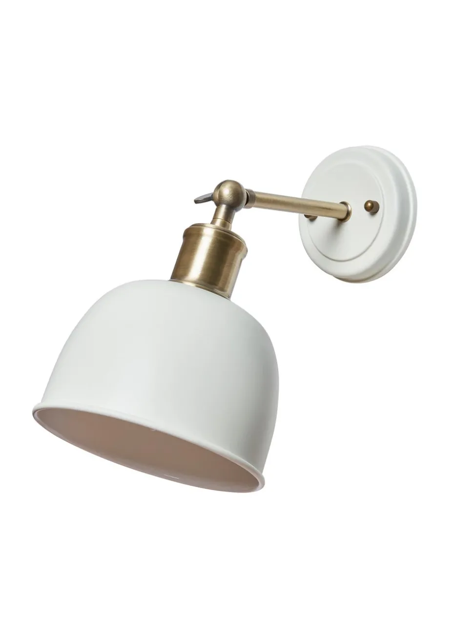 BHS Lighting Damani Ivory & Brass Wall Light (25cm x 16cm)