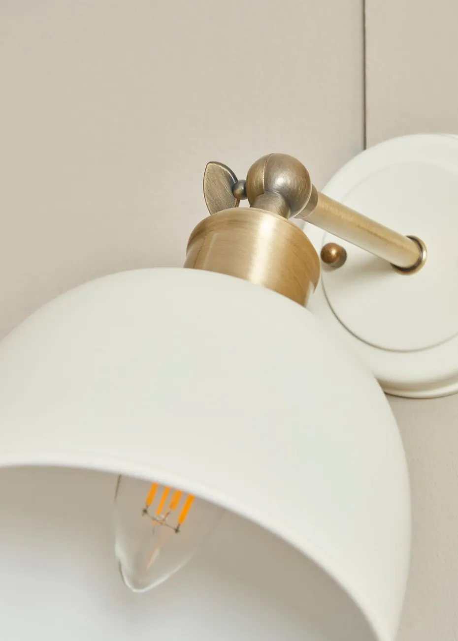 BHS Lighting Damani Ivory & Brass Wall Light (25cm x 16cm)