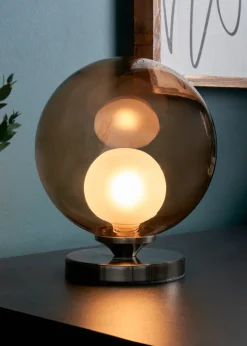 BHS Lighting Flourina Black Chrome Touch Table Lamp (22cm x 17cm)