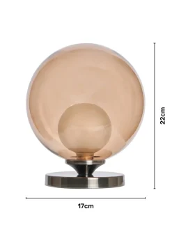 BHS Lighting Flourina Black Chrome Touch Table Lamp (22cm x 17cm)