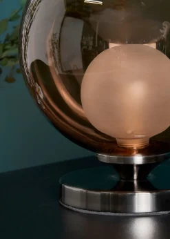 BHS Lighting Flourina Black Chrome Touch Table Lamp (22cm x 17cm)