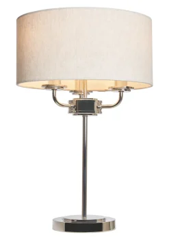 BHS Lighting Harley 3 Light Chrome Table Lamp (48cm x 32cm)