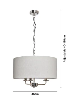 BHS Lighting Harley Ceiling 3 Light Chrome (40-120cm x 45cm)
