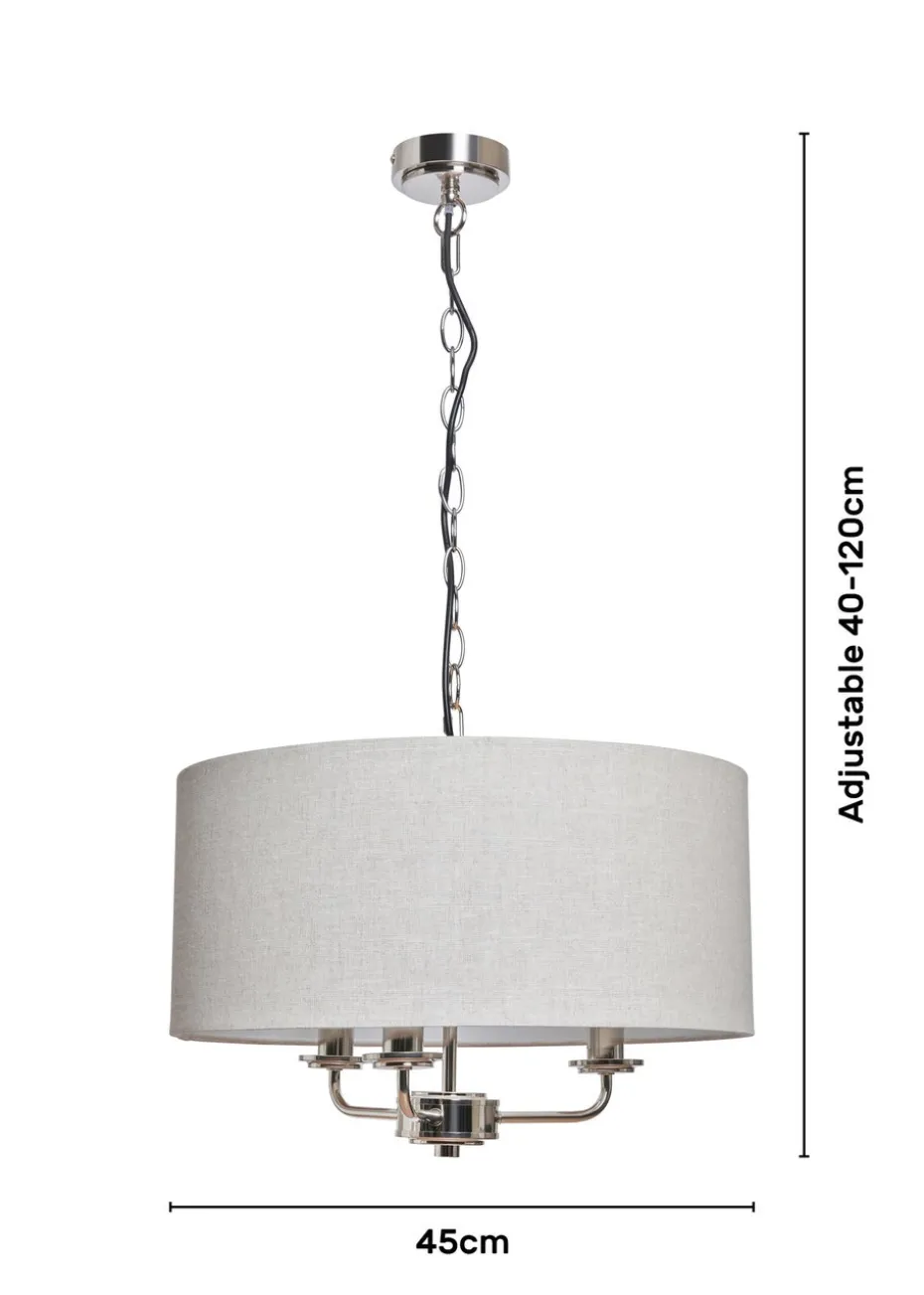 BHS Lighting Harley Ceiling 3 Light Chrome (40-120cm x 45cm)