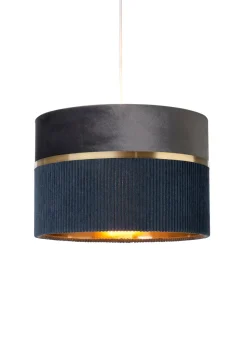 BHS Lighting Juel Velvet Easyfit Grey & Blue Shade (20cm x 30cm)