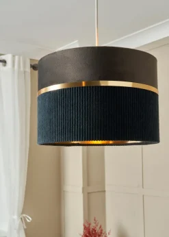 BHS Lighting Juel Velvet Easyfit Grey & Blue Shade (20cm x 30cm)