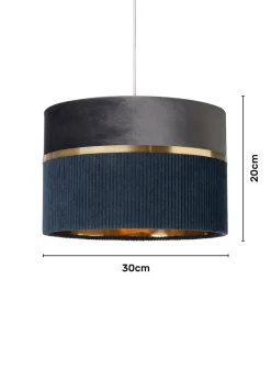 BHS Lighting Juel Velvet Easyfit Grey & Blue Shade (20cm x 30cm)