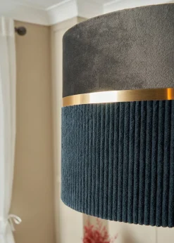 BHS Lighting Juel Velvet Easyfit Grey & Blue Shade (20cm x 30cm)