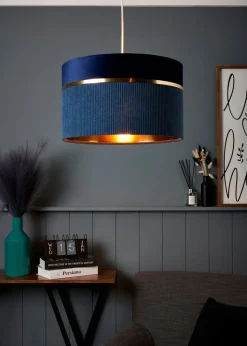 BHS Lighting Juel Velvet Easyfit Blue Shade (20cm x 30cm)