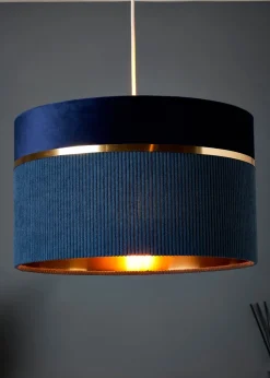 BHS Lighting Juel Velvet Easyfit Blue Shade (20cm x 30cm)