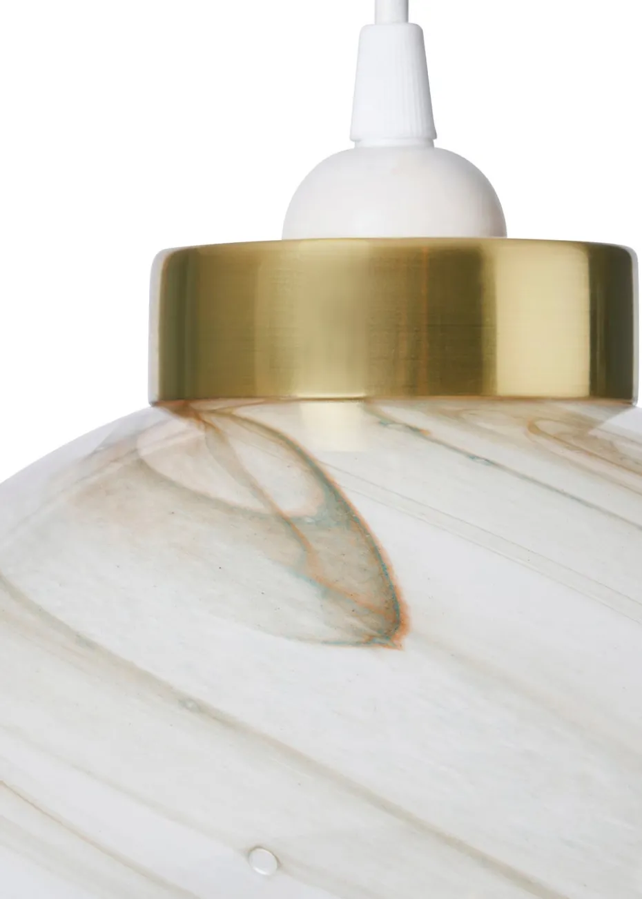 BHS Lighting Muna Marble Effect Glass Easyfit Shade (22cm x 22cm)