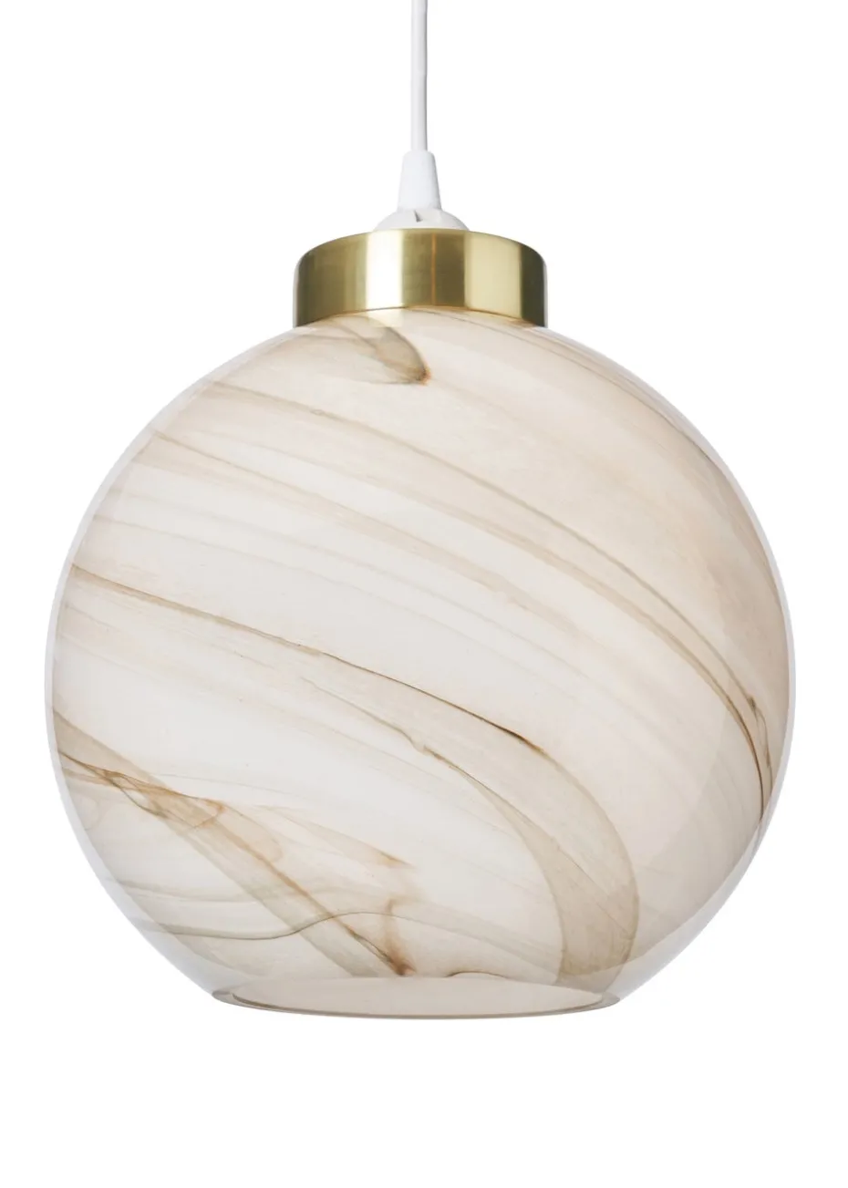 BHS Lighting Muna Marble Effect Glass Easyfit Shade (22cm x 22cm)