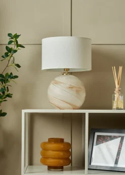 BHS Lighting Muna Marble Glass Table Lamp (42cm x 30cm)